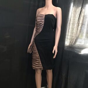 Elegant Tan Strapless Dress